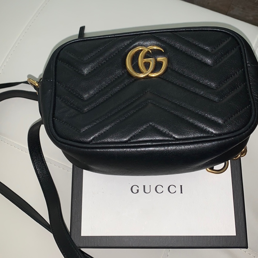 GG Marmont matelassé bag black